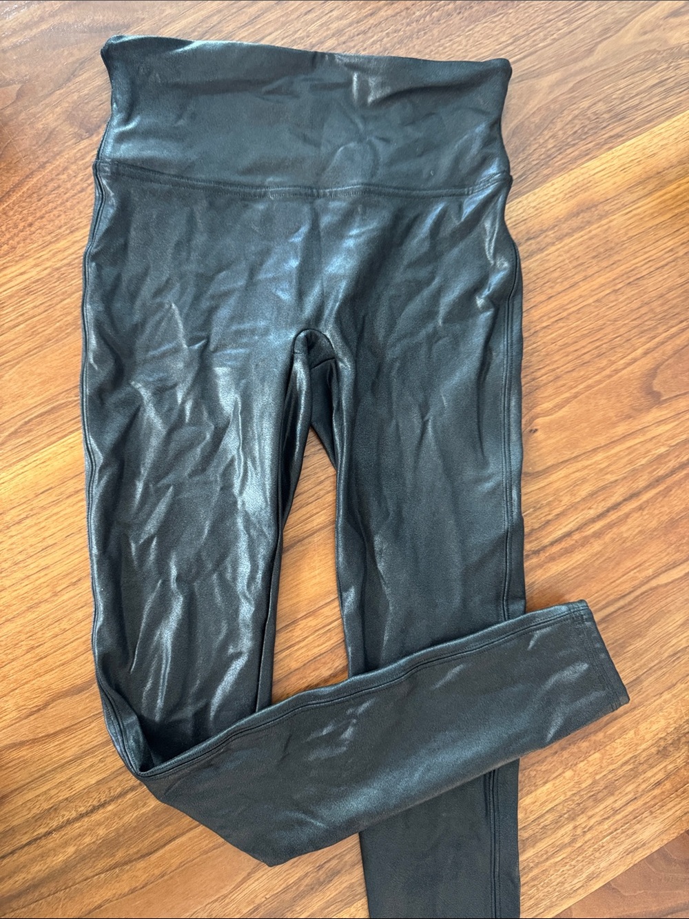 SPANX Black Faux-Leather Leggings